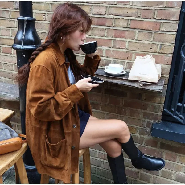 Suede Statement Coat