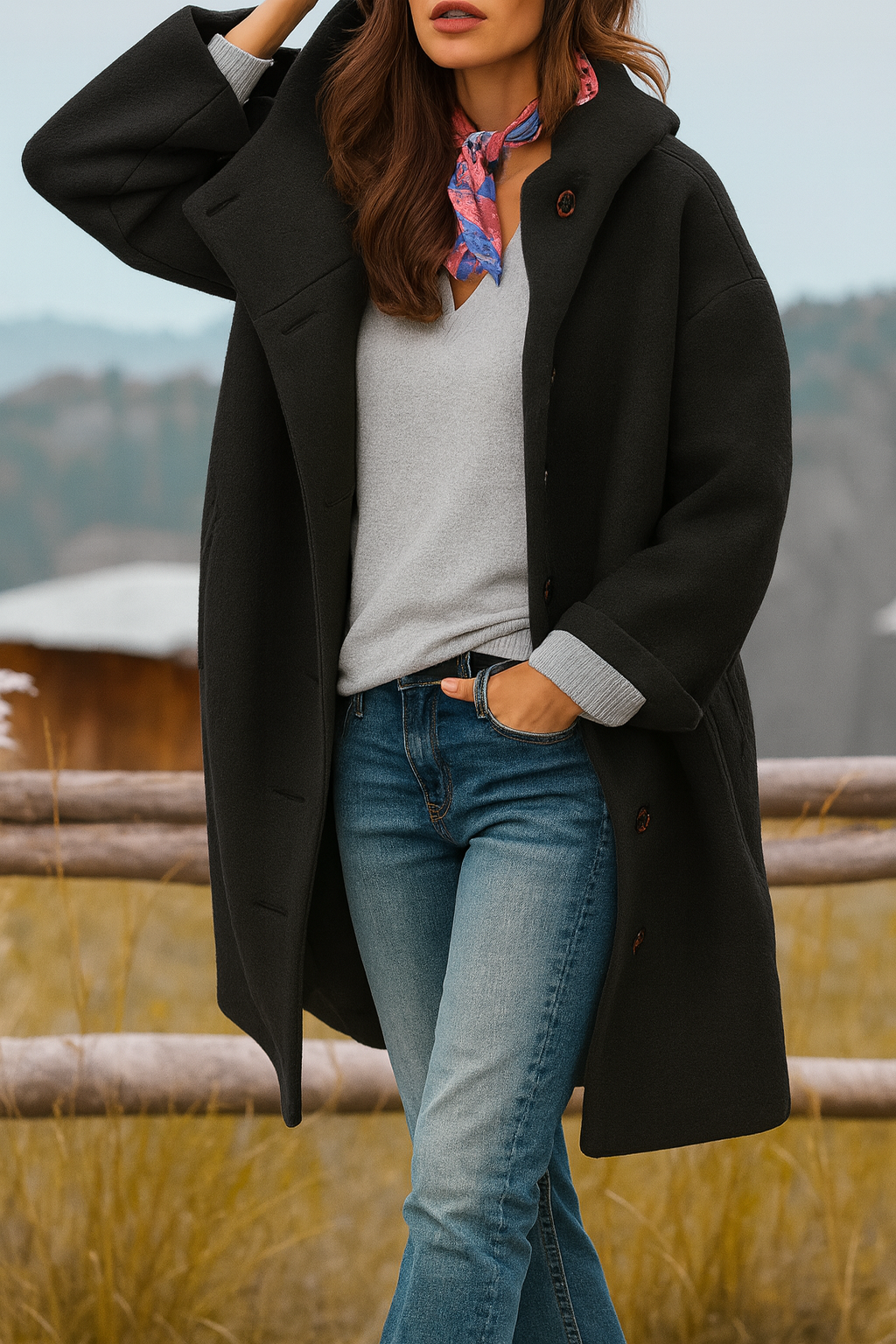 Elegante midlengte jas