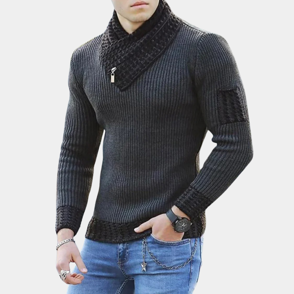 Yves - Luchtige gebreide herensweater met stijlvolle kraag voor de zomer