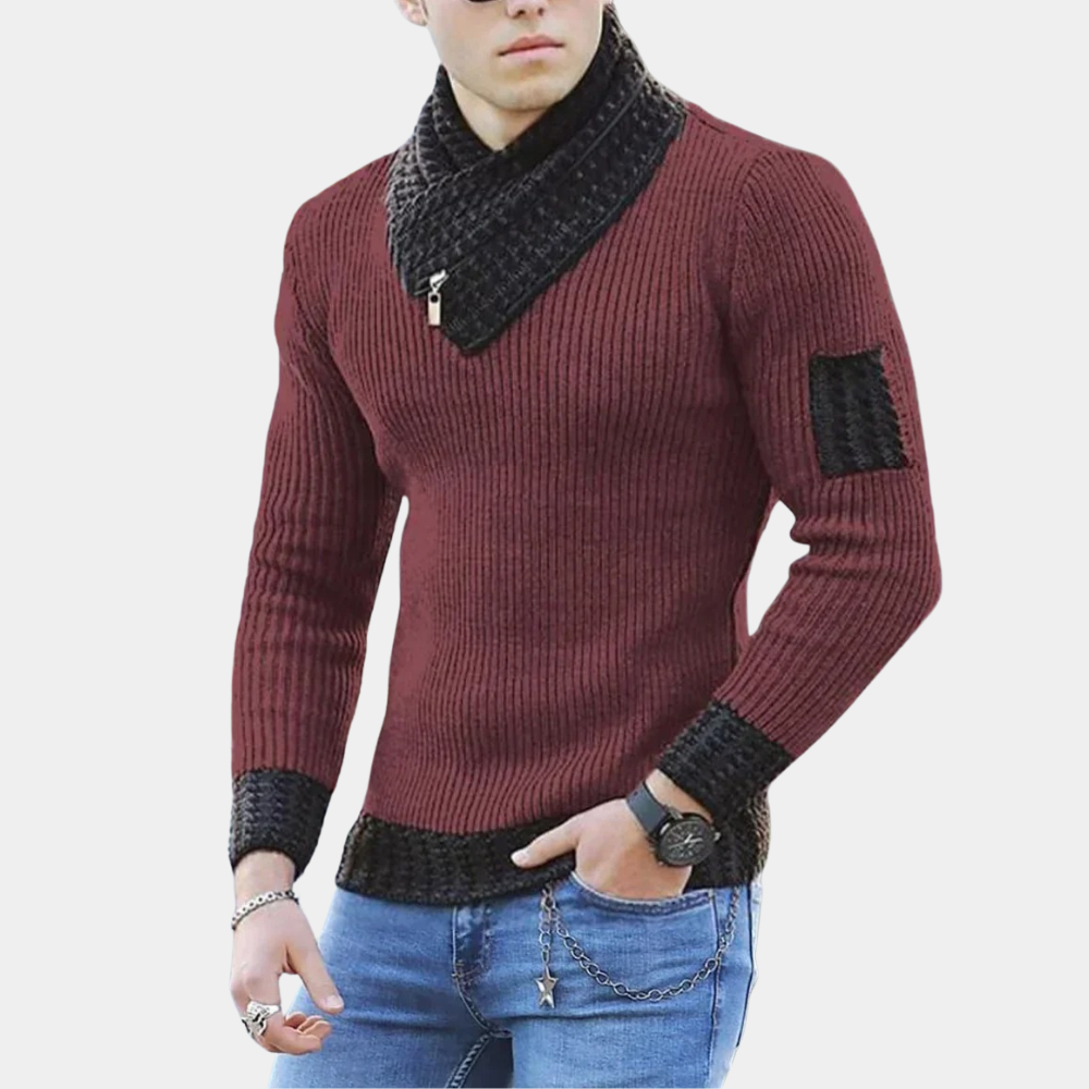 Yves - Luchtige gebreide herensweater met stijlvolle kraag voor de zomer