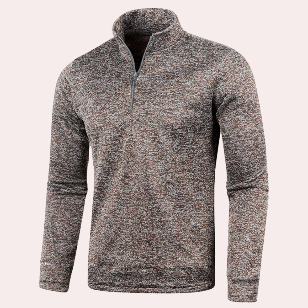 Maximilian - Stijlvolle en luchtige herensweater met rits voor de zomer