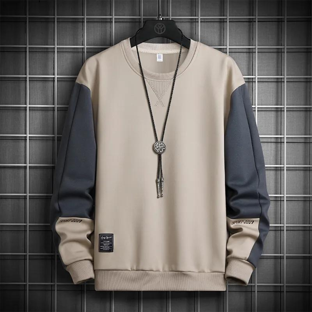 Sweatshirt met Kleurcontrast voor Heren