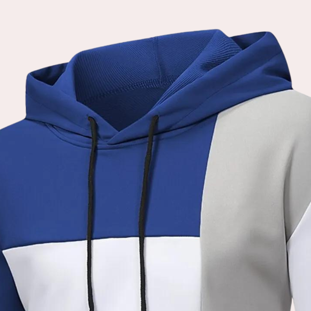 Sportieve colorblock zomertrui met capuchon voor heren