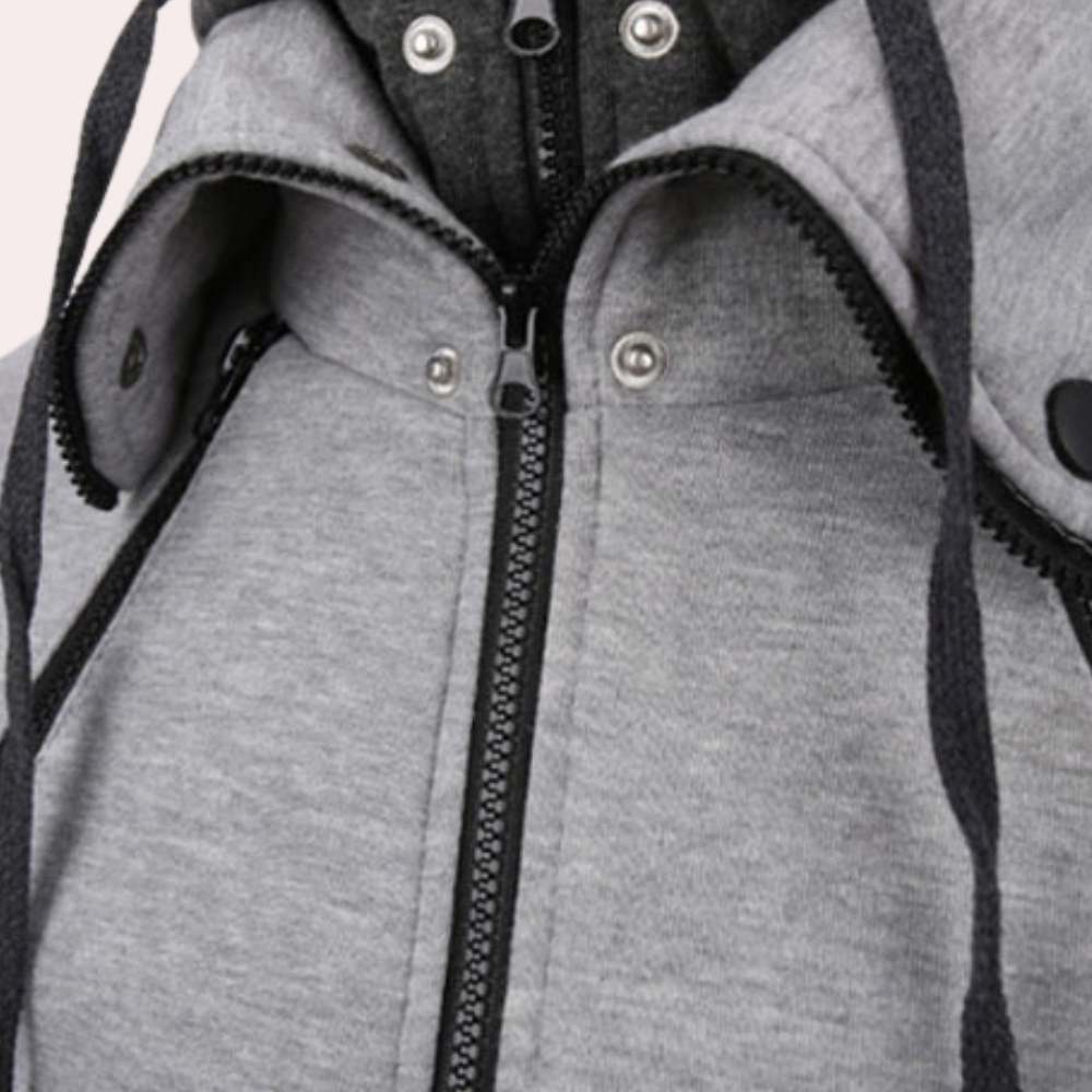 Gaspar - Sportieve zomer herenhoodie met rits