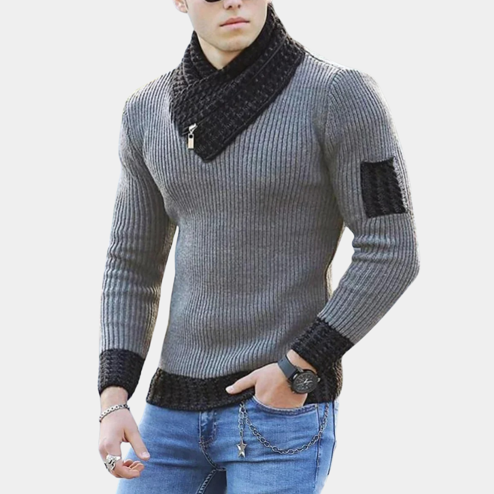Yves - Luchtige gebreide herensweater met stijlvolle kraag voor de zomer