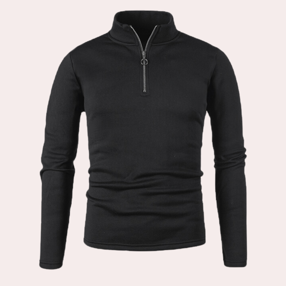 Maximilian - Stijlvolle en luchtige herensweater met rits voor de zomer
