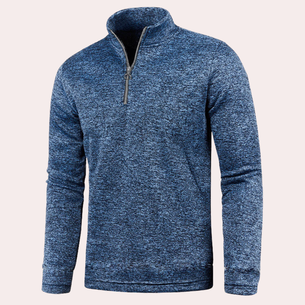 Maximilian - Stijlvolle en luchtige herensweater met rits voor de zomer