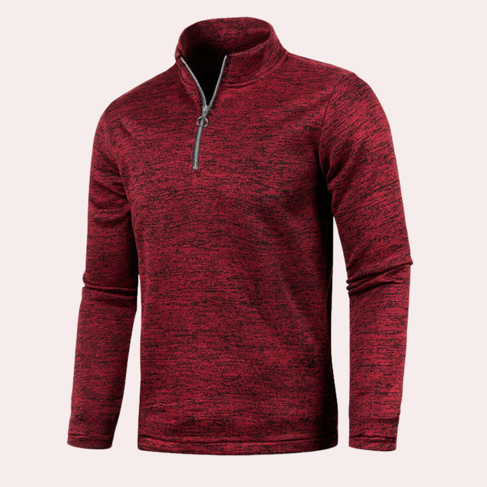 Maximilian - Stijlvolle en luchtige herensweater met rits voor de zomer
