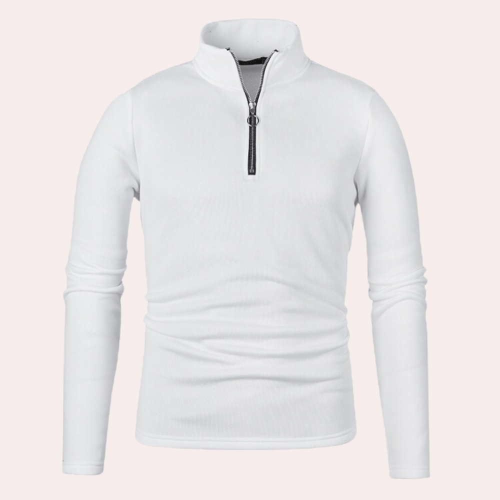 Maximilian - Stijlvolle en luchtige herensweater met rits voor de zomer