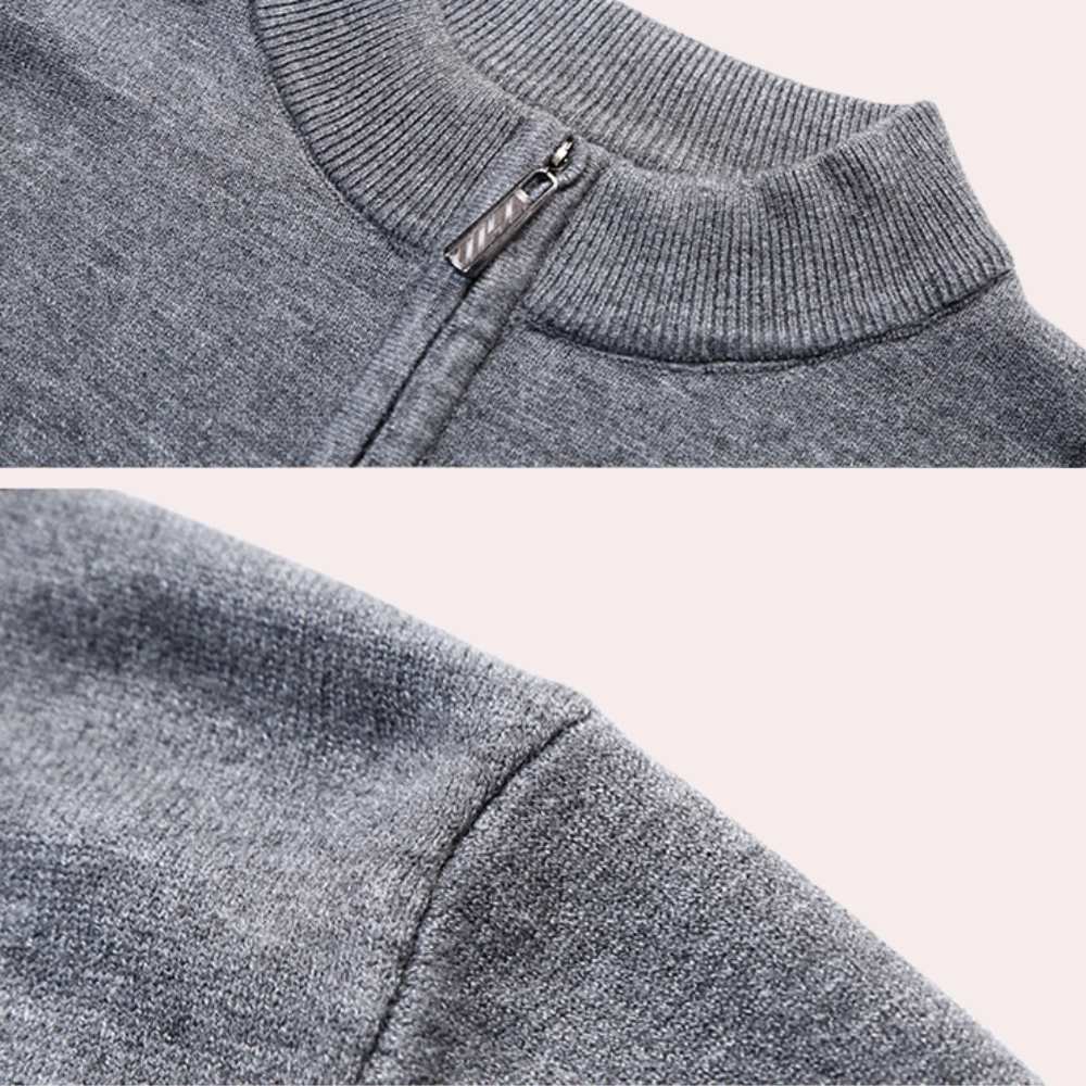 Oskar - Lichte casual herensweater met rits voor de zomer