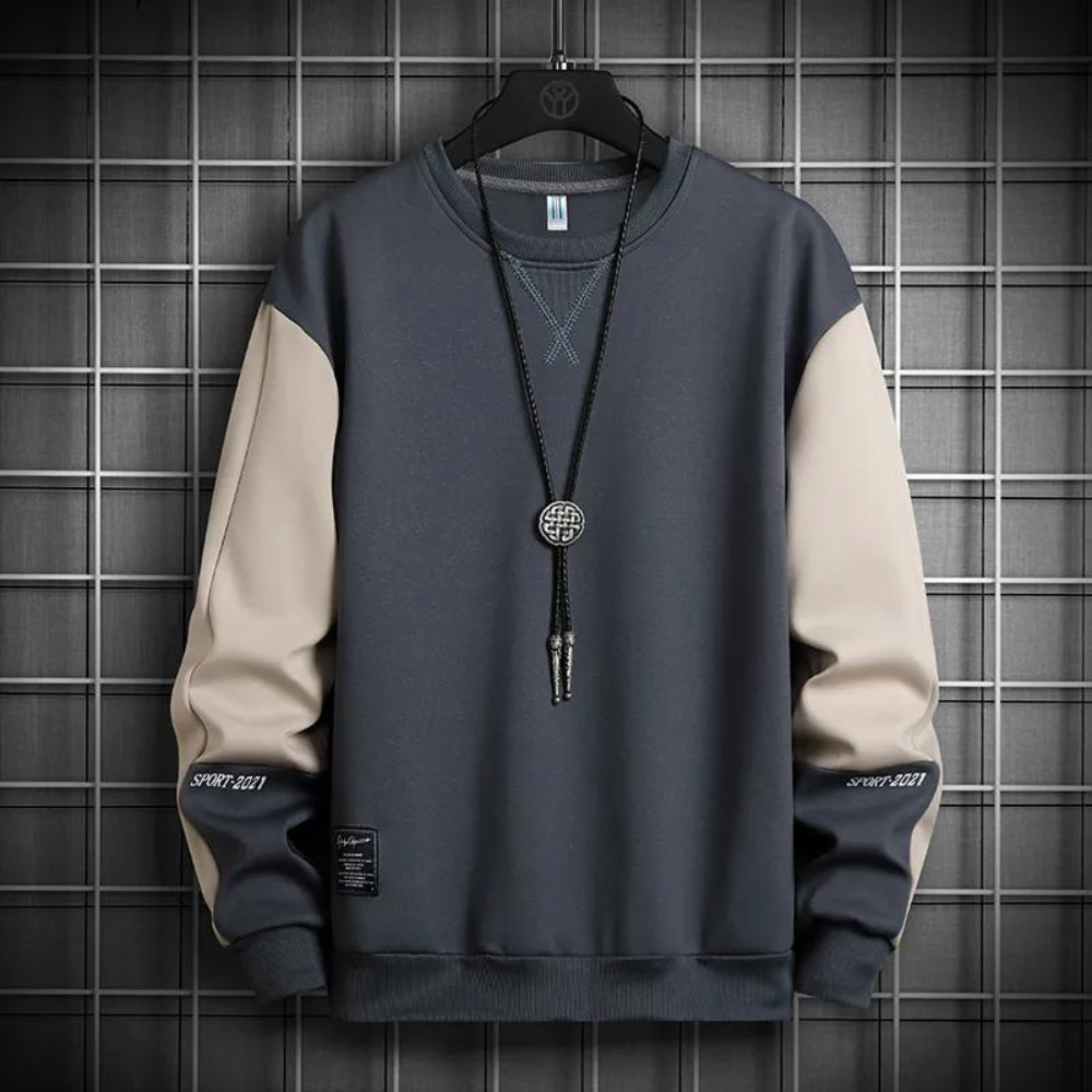 Sweatshirt met Kleurcontrast voor Heren