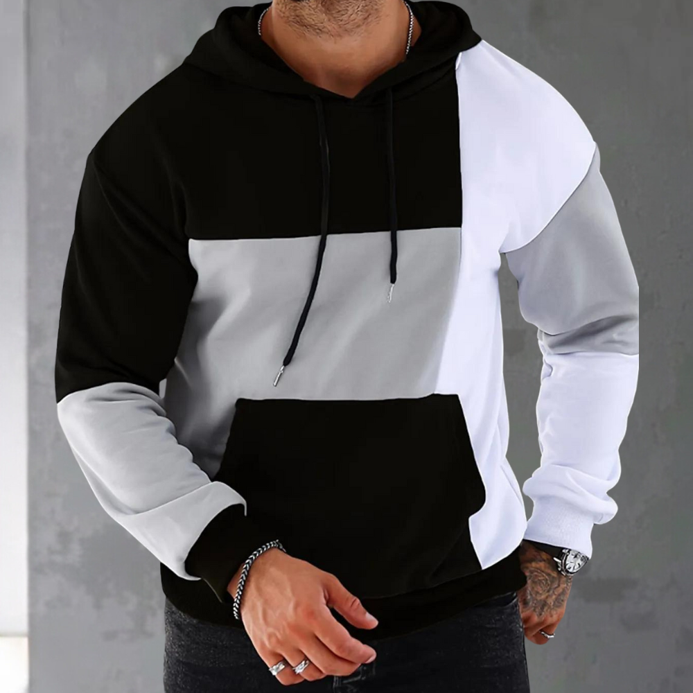 Sportieve colorblock zomertrui met capuchon voor heren