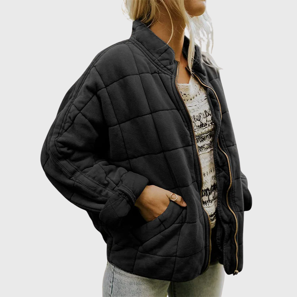 Gewatteerde jas met elegante oversized look